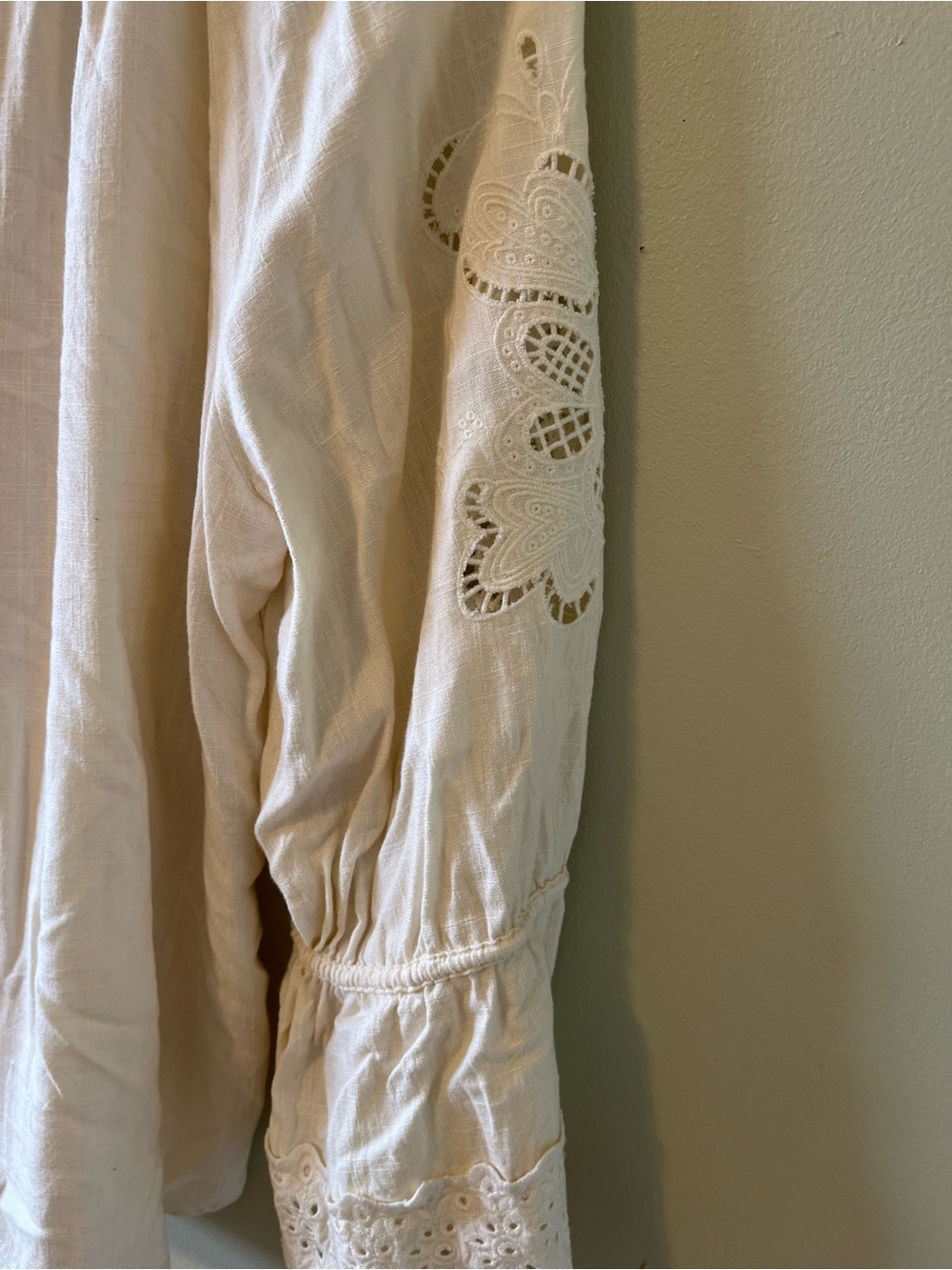 lovestitch Cream Eyelet Boho Peasant Blouse - Picture 5 of 9